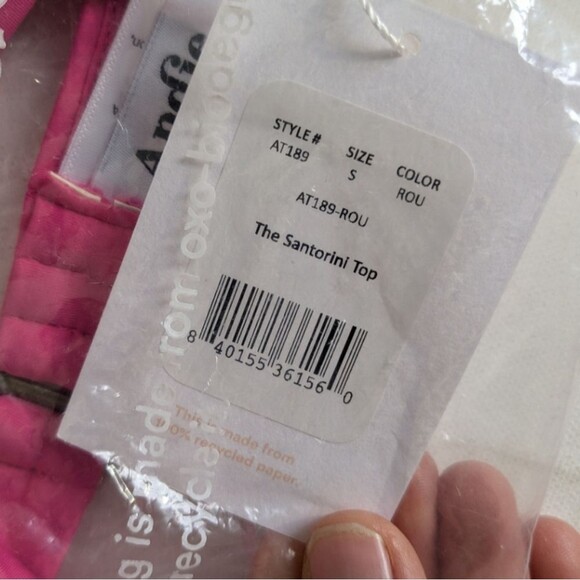Andie Pink The Santorini Bikini Swim Top Women's Size Small NWT - Picture 4 of 4